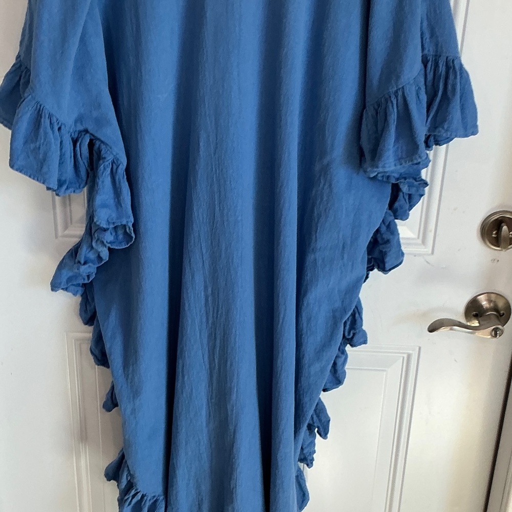 Blue High Low Ruffle Dress - Picture 7 of 9